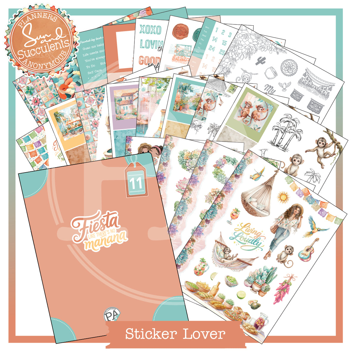 PC11: Sun and Succulents Sticker Lover