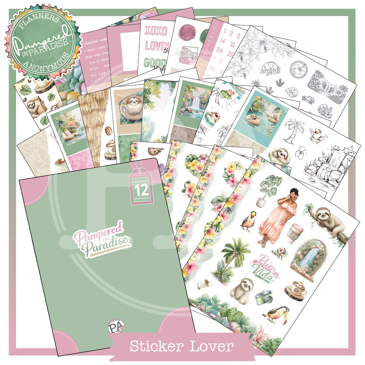 PC12: Pampered in Paradise Sticker Lover
