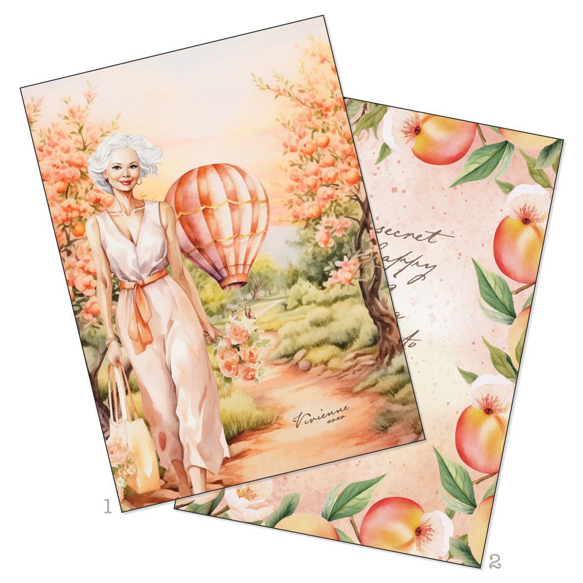 Peach Promenade Printable Art Card