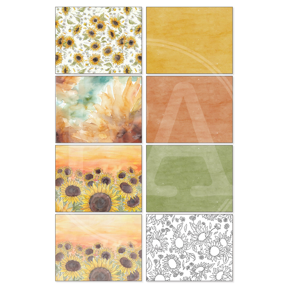 Sunflowers & Sunshine decorative papers - standard