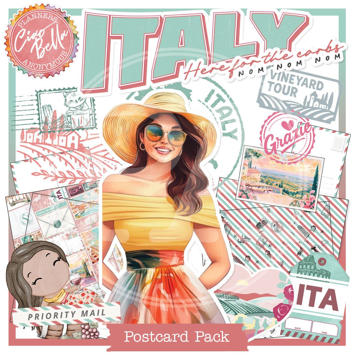 PC03: Ciao Bella Postcards Pack Printable