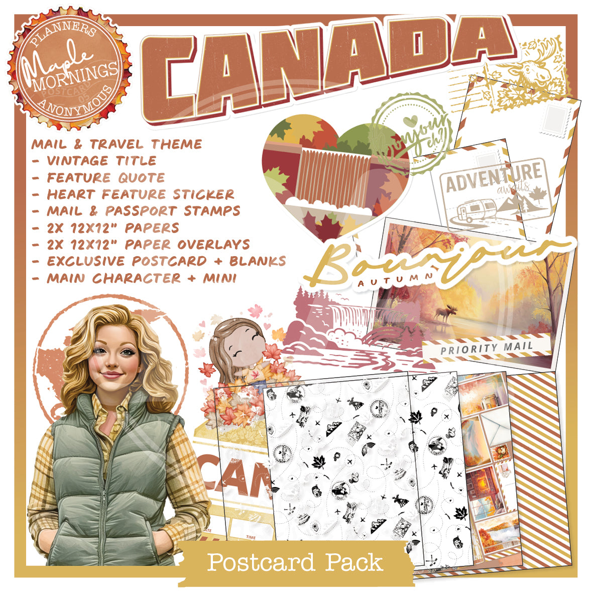 PC05: Maple Mornings Postcards Pack Printable