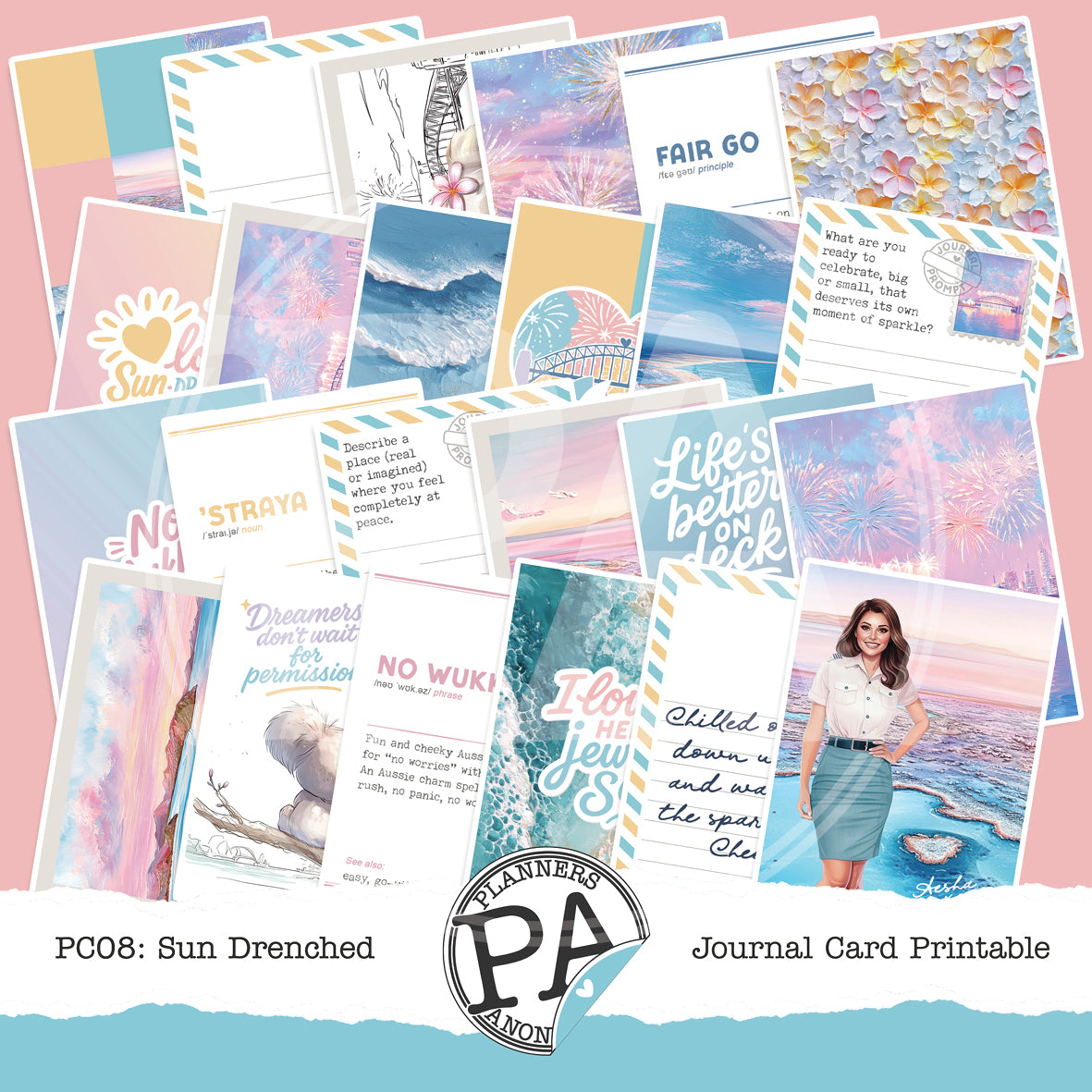 PC08: Sun Drenched Journal Card Printable-(US)