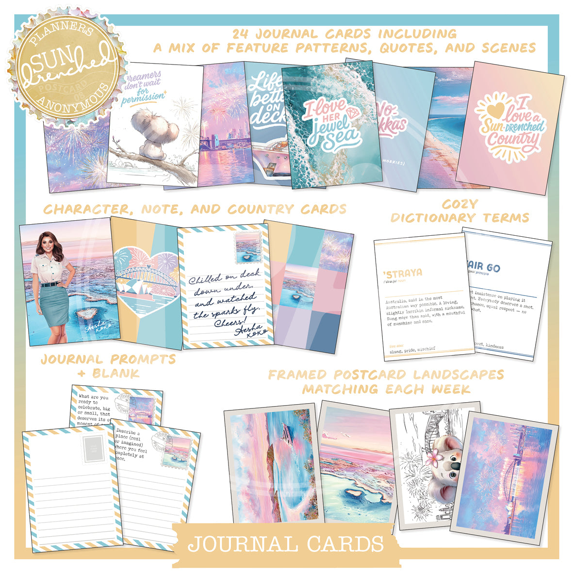 PC08: Sun Drenched Journal Card Printable-(US)