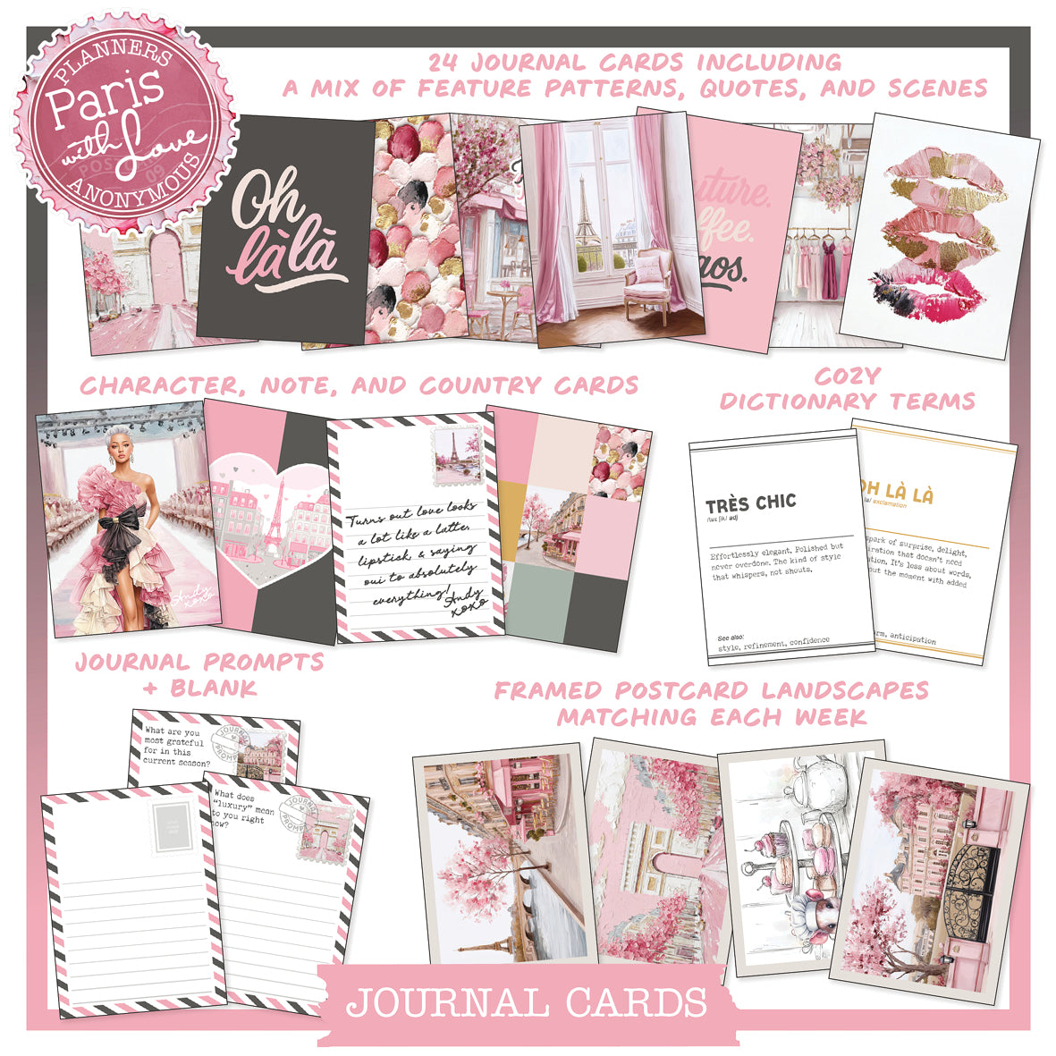 PC09: Paris with Love Journal Card Printable