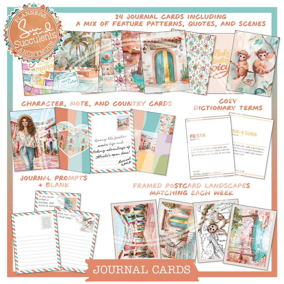 PC11: Sun and Succulents Journal Card Printable