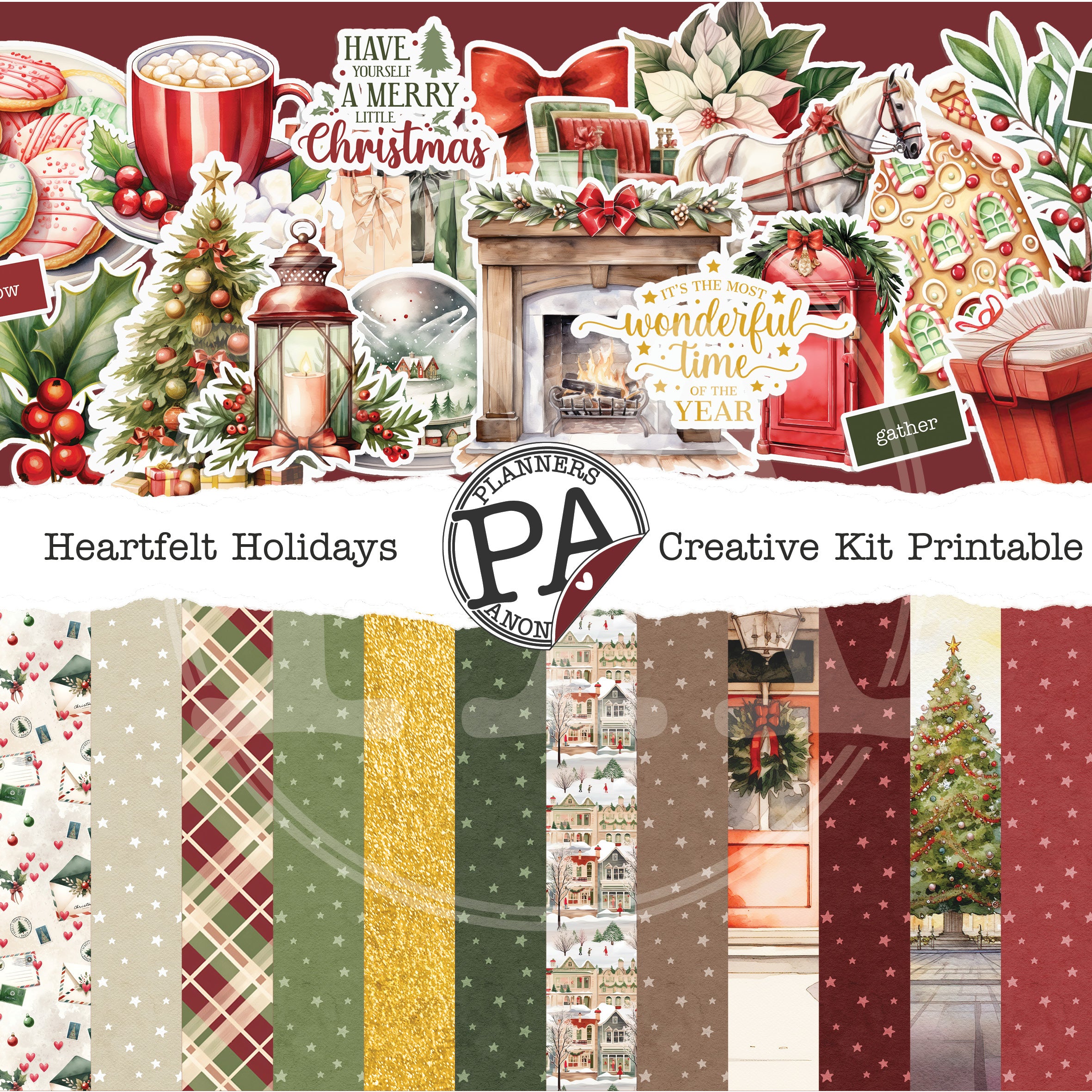 Cute Stickers for Christmas  Set of 12 - Aesthetic Journeys Designs