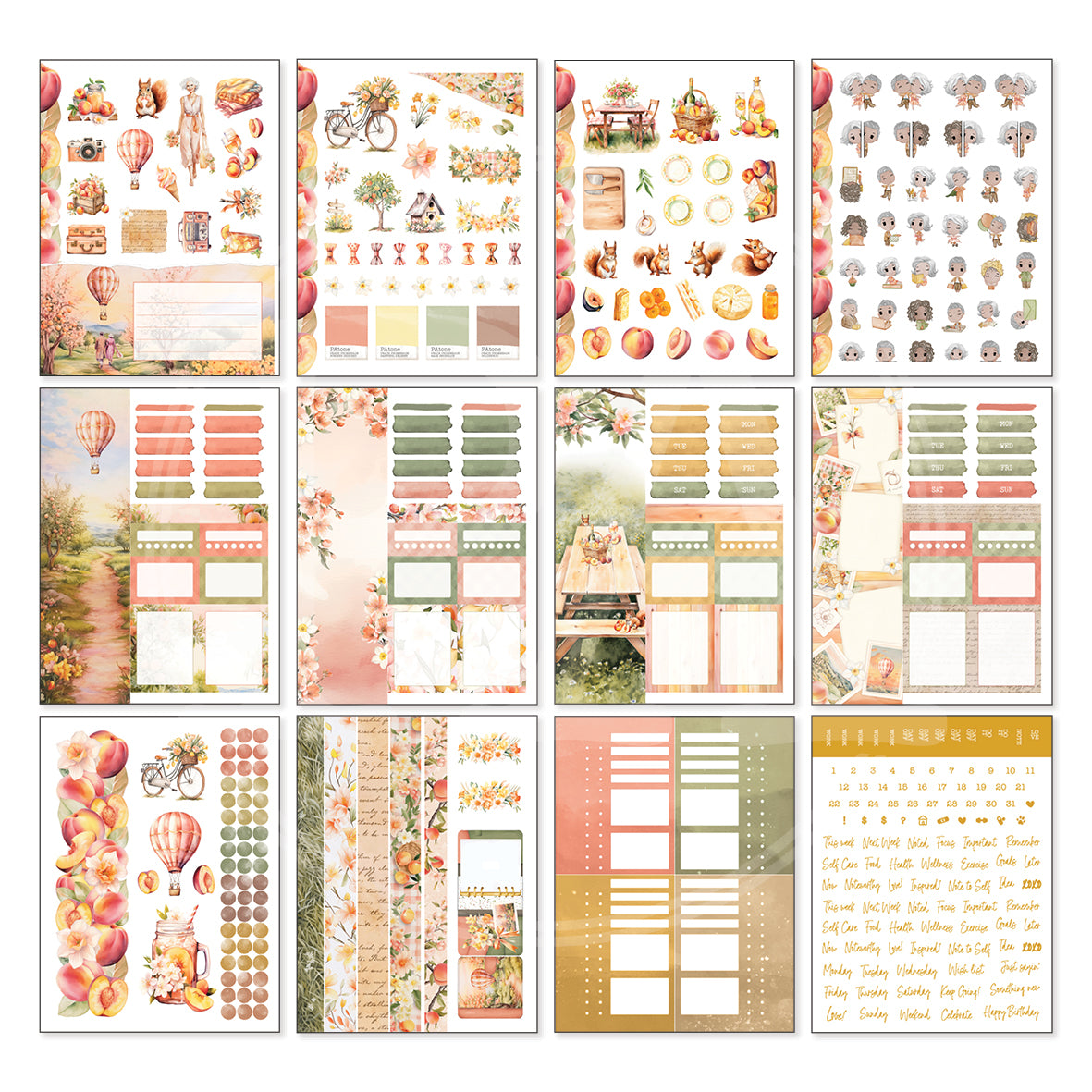 Peach Promenade planner sticker book