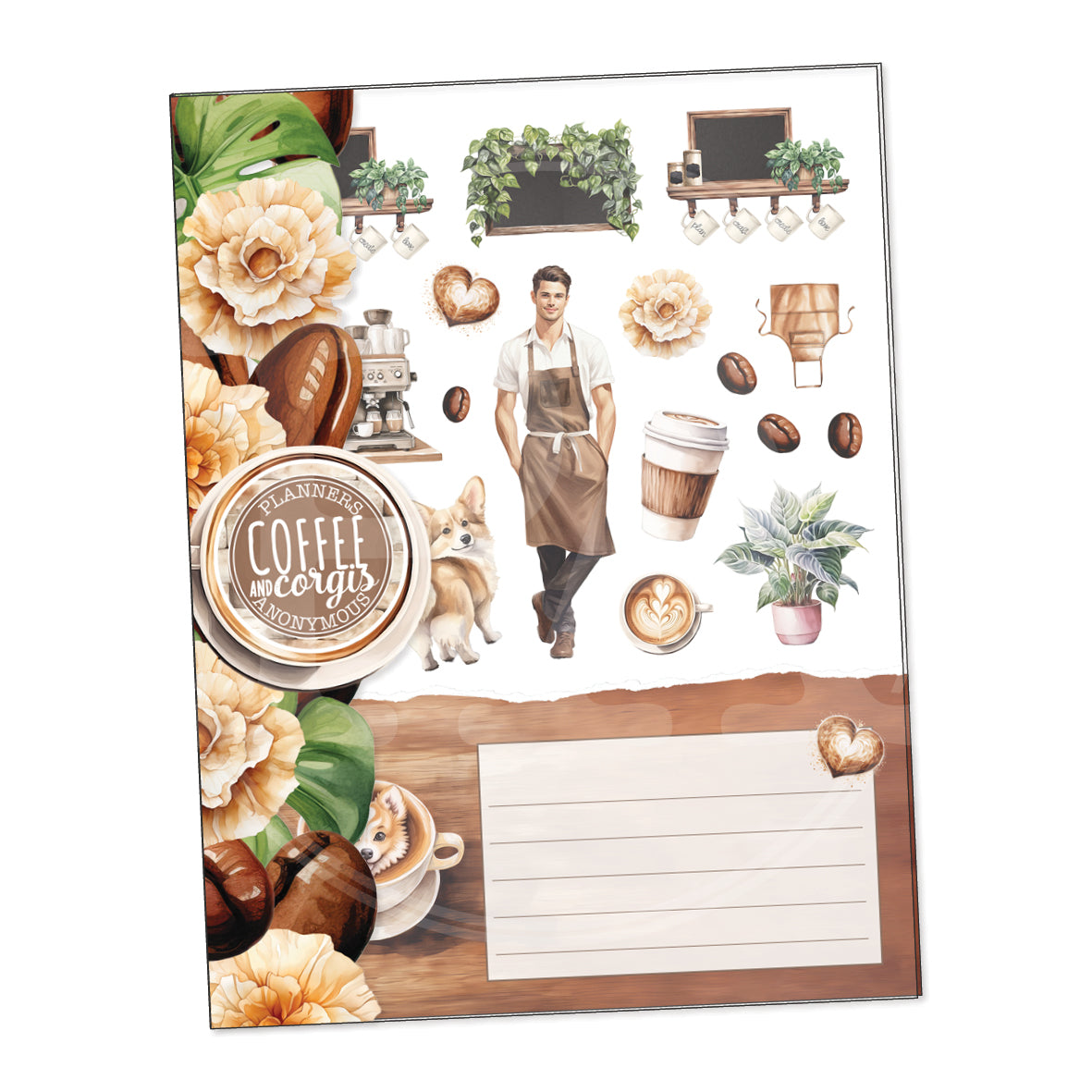 Coffee and Corgis planner sticker book