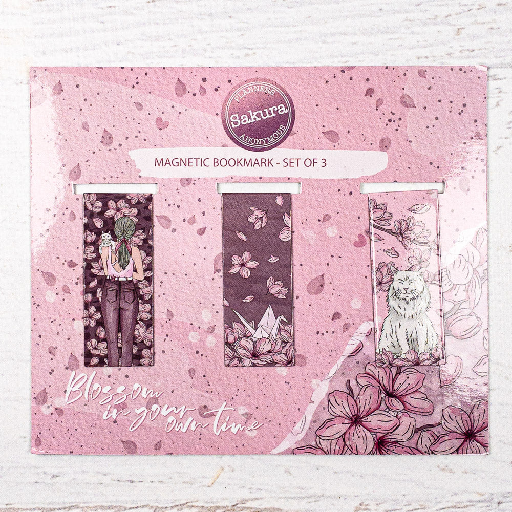 Sakura Magnetic Bookmark - 3 Pack