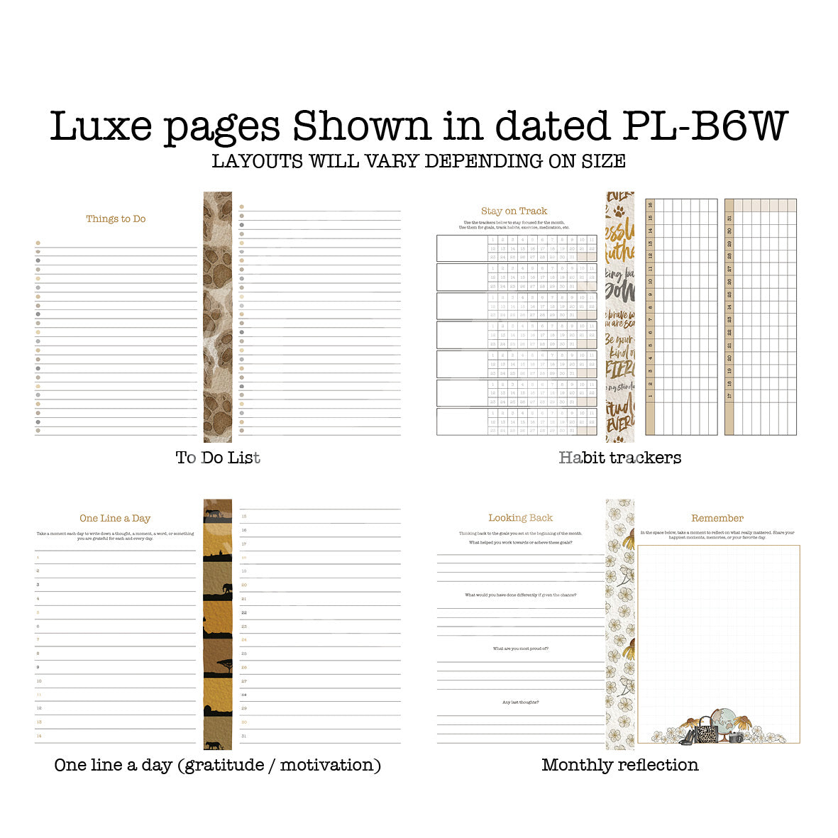 Fierce Printable Luxe Weekly Inserts