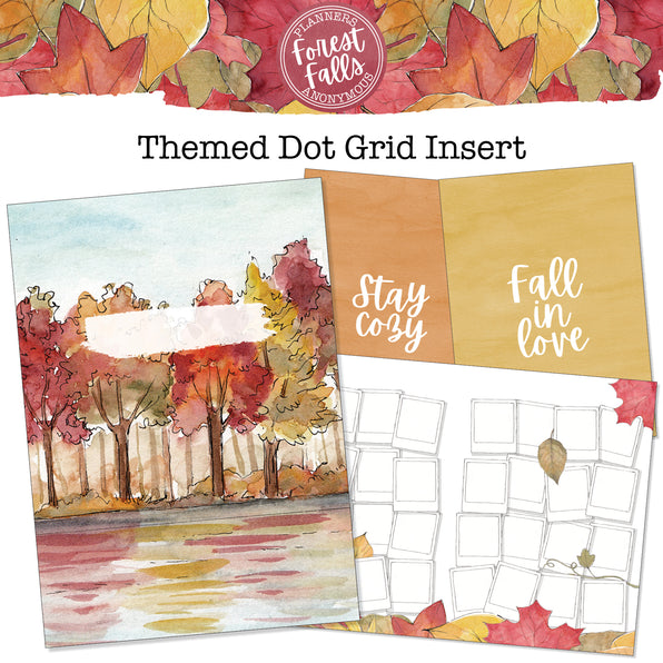 Forest Falls Inserts - Themed Dot Grid Printable
