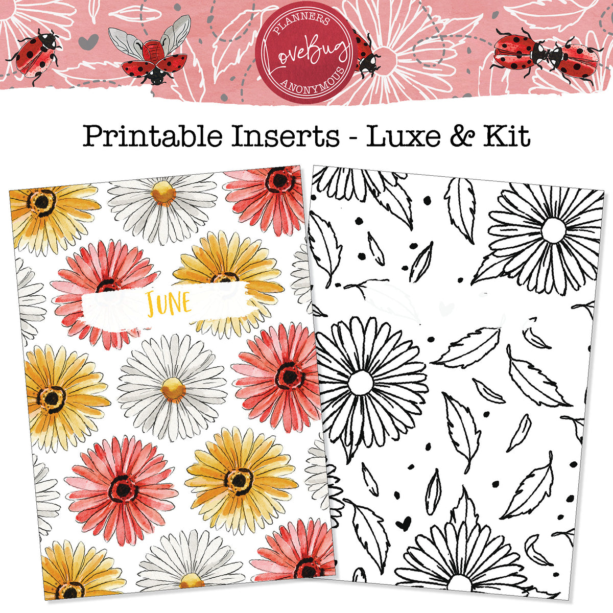 Love Bug Printable Inserts