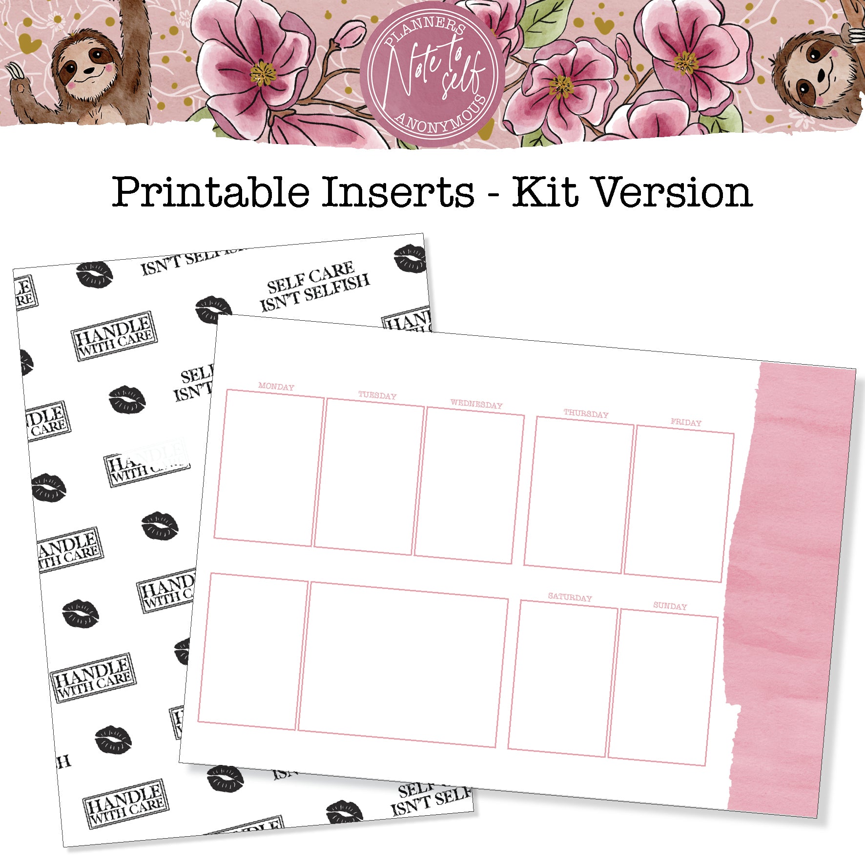 Note To Self Printable Kit Inserts