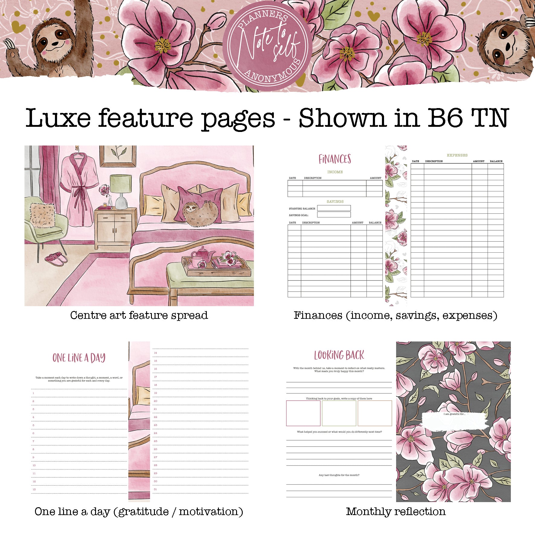 Note To Self Printable Luxe Weekly Inserts