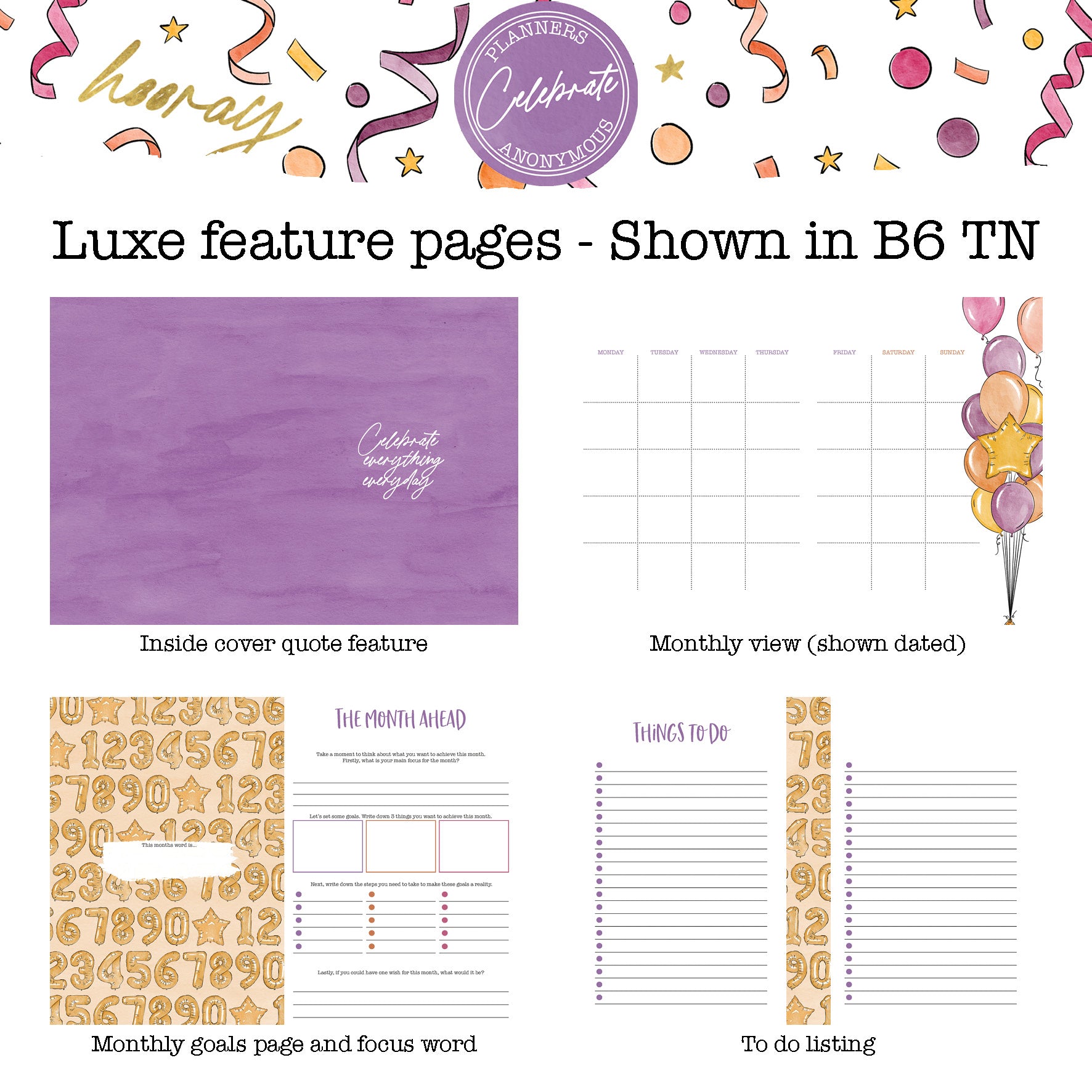 Celebrate - Printable Inserts - Luxe Weekly