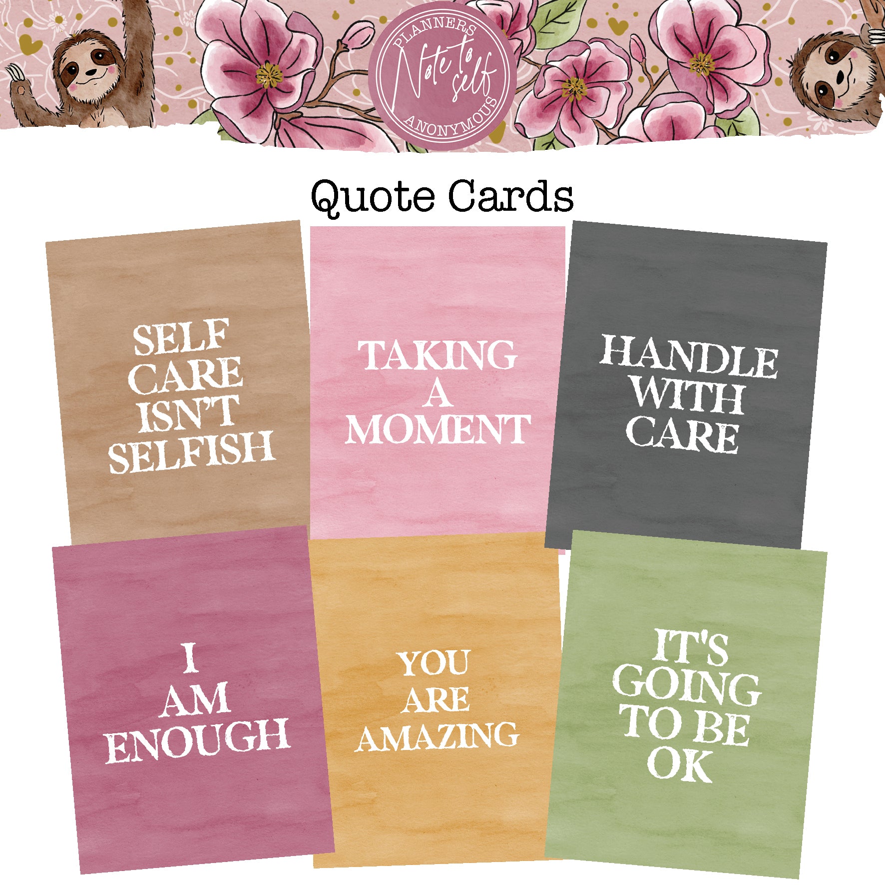 Note to Self Quote Cards