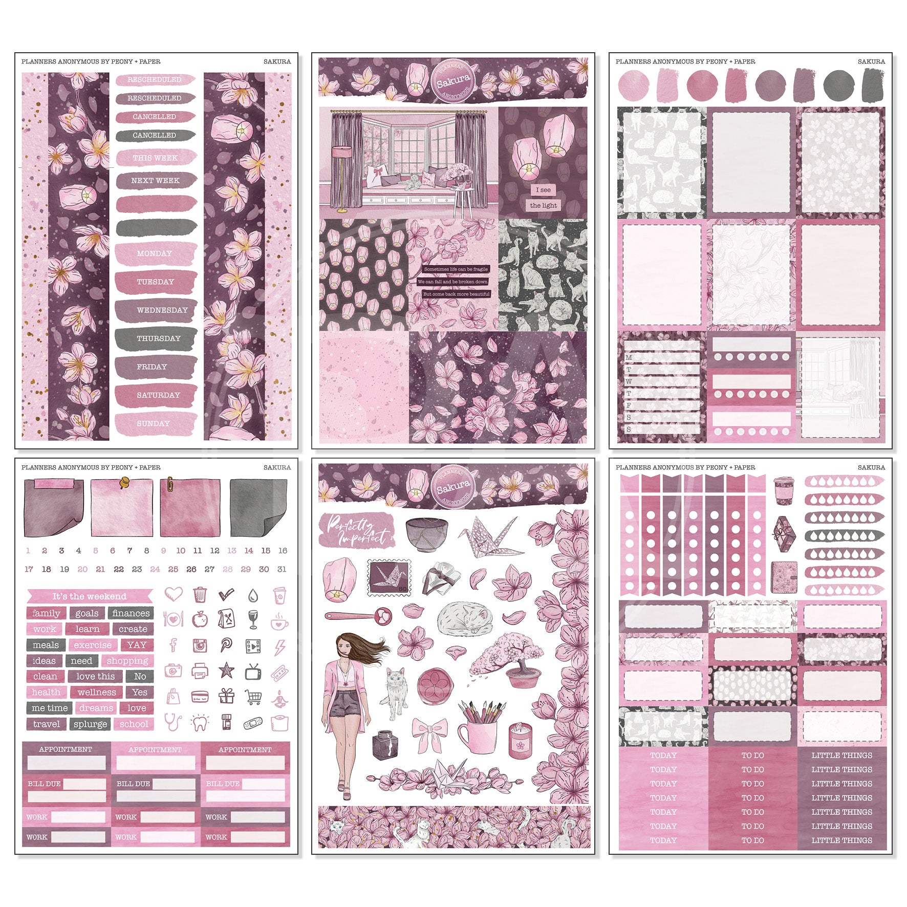 Sakura - Weekly Sticker Kit