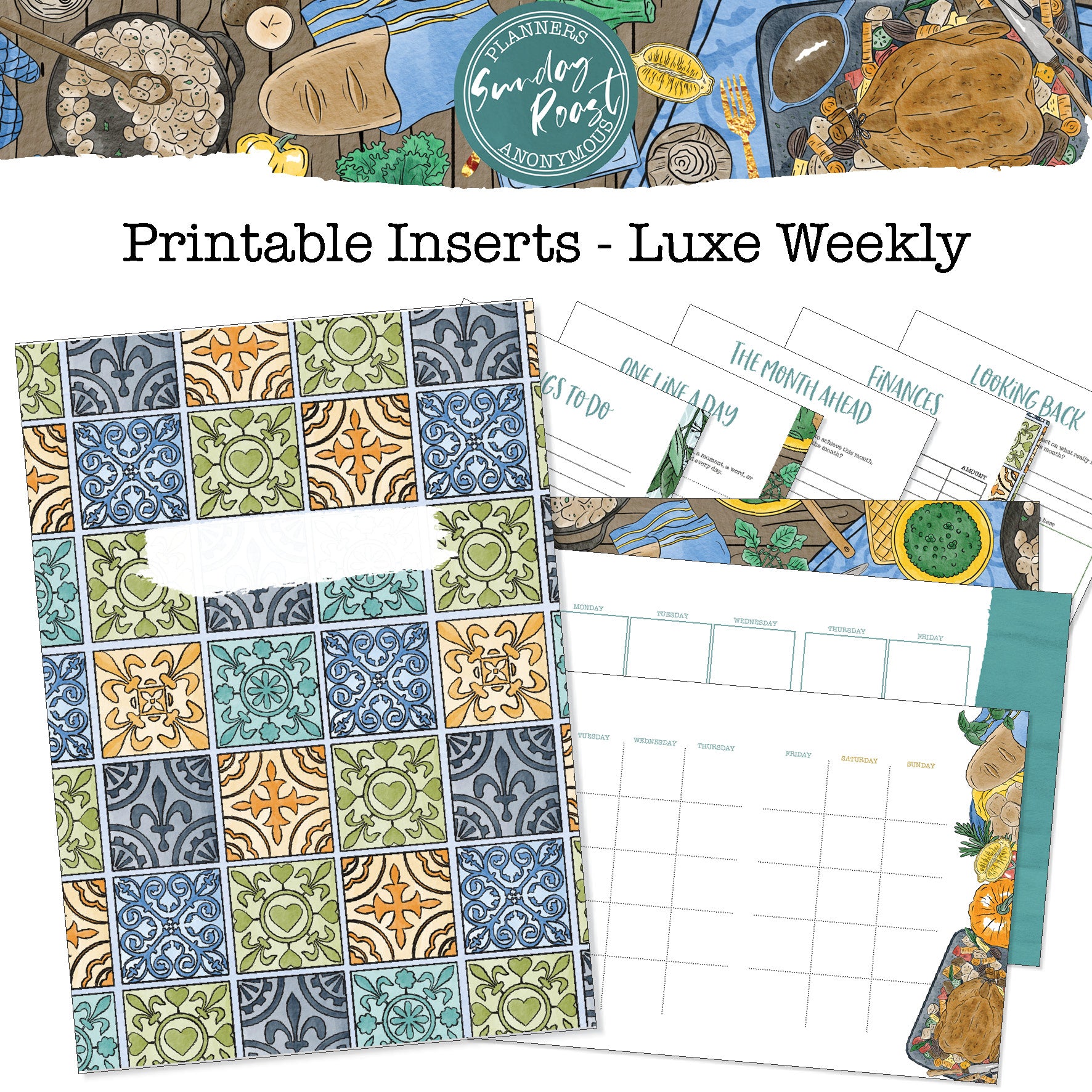 Sunday Roast - Printable Inserts - Luxe Weekly
