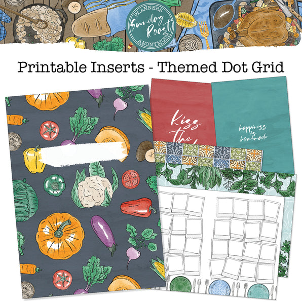 Sunday Roast - Printable Inserts - Themed Dot Grid