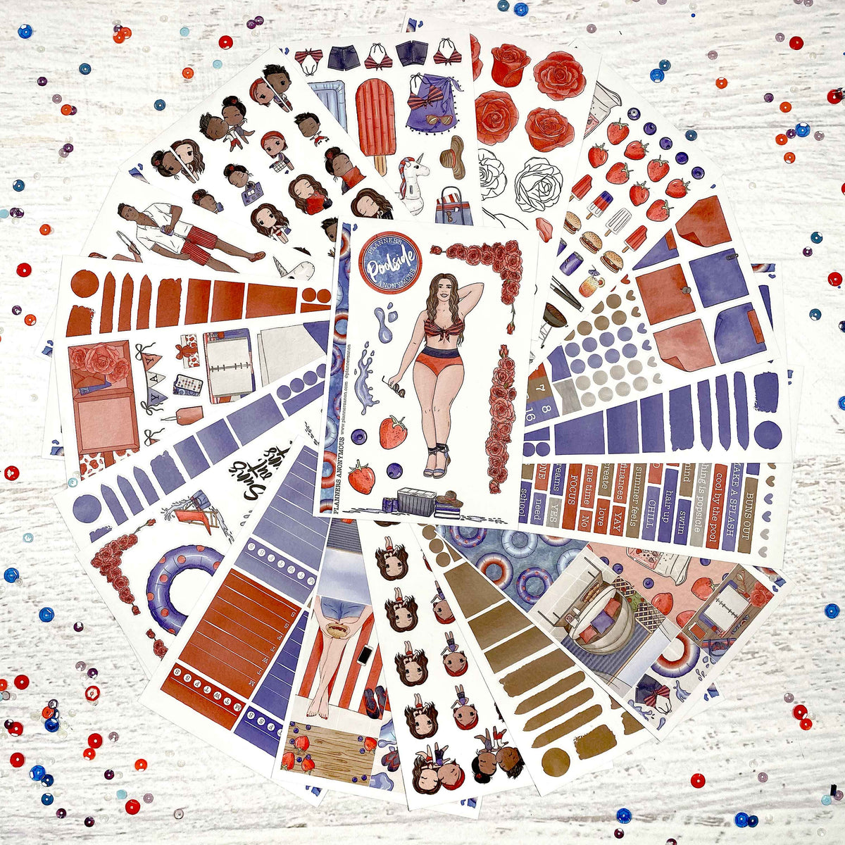 Poolside decorative sticker kit