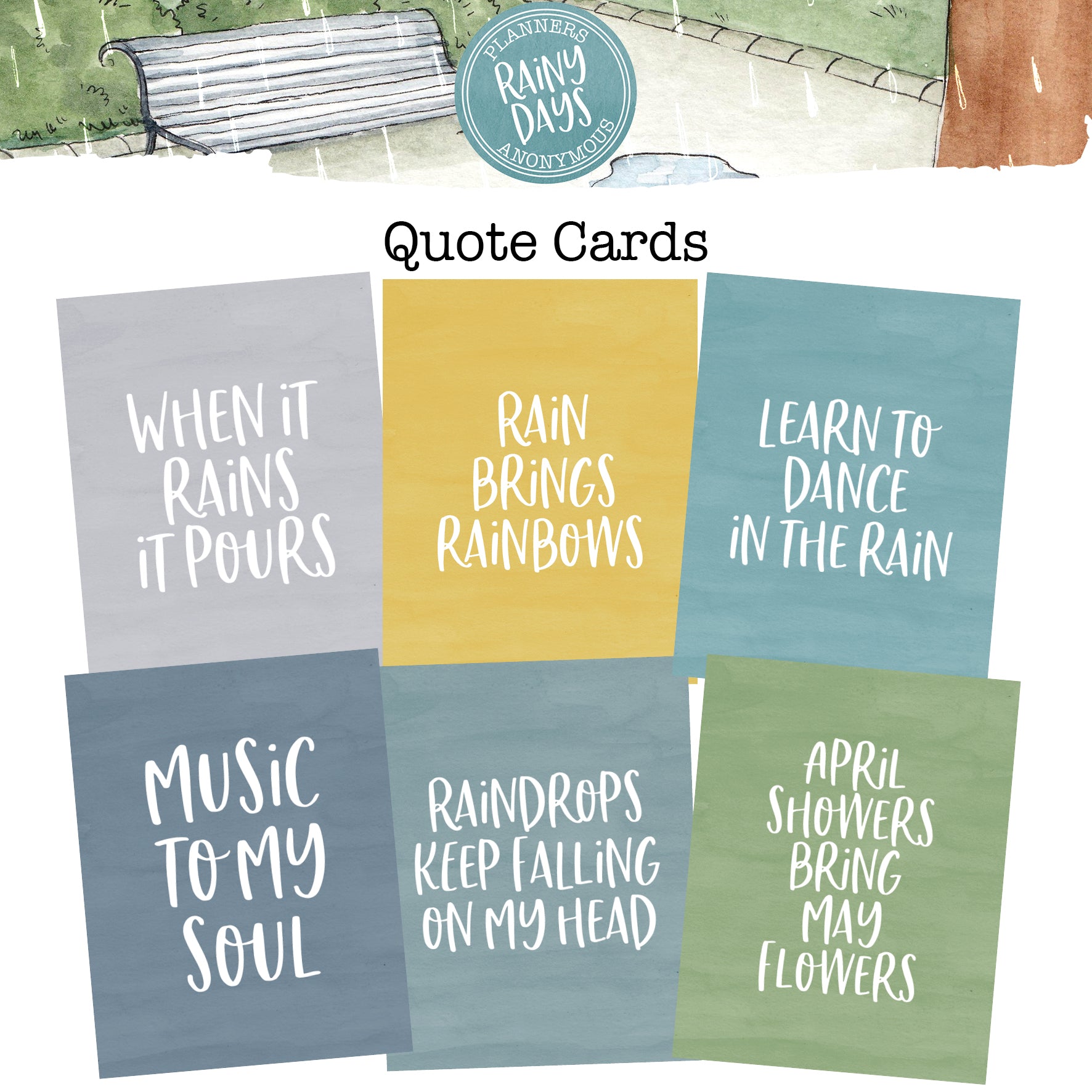 Rainy Days Quote Cards