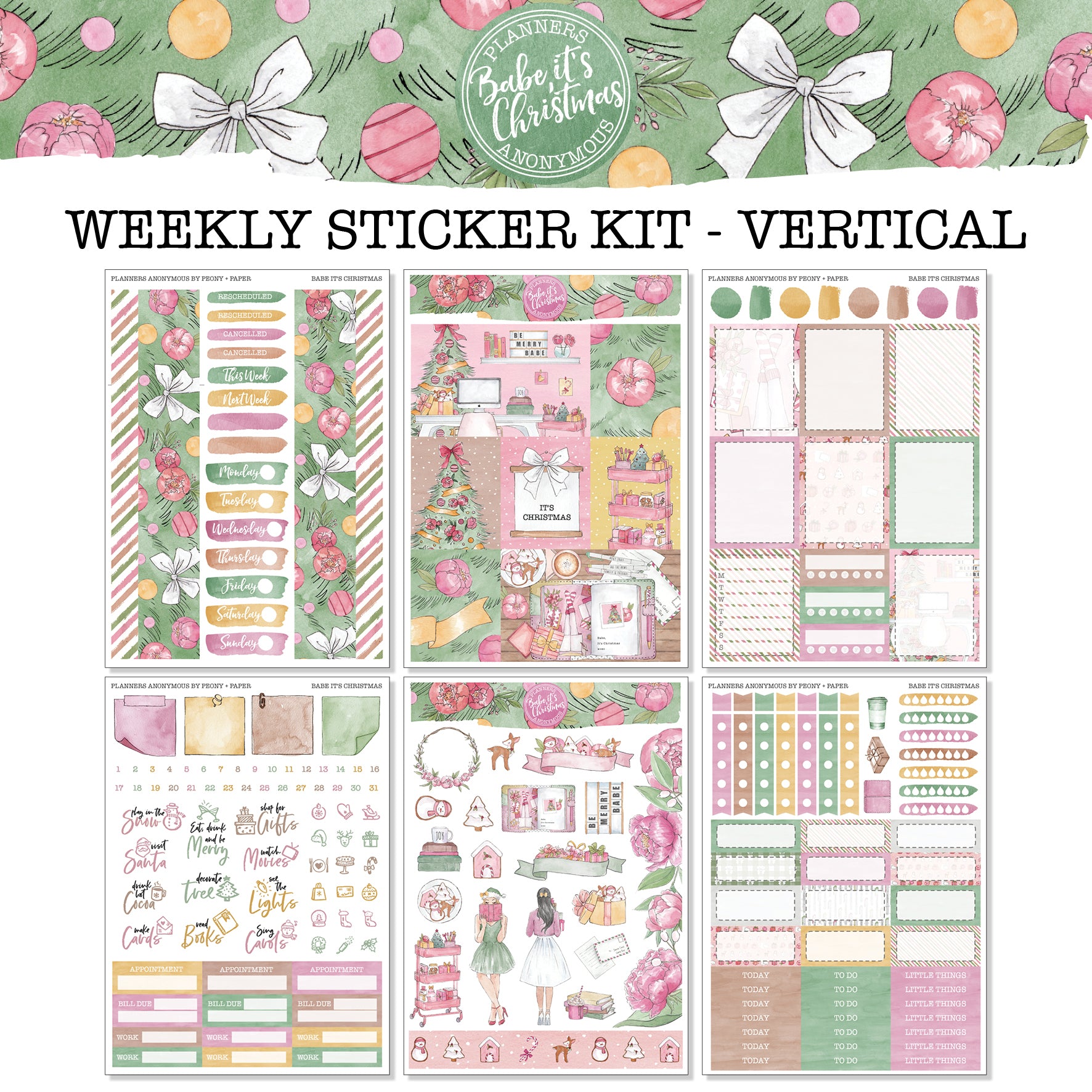 Babe It's Christmas - Weekly Sticker Kit