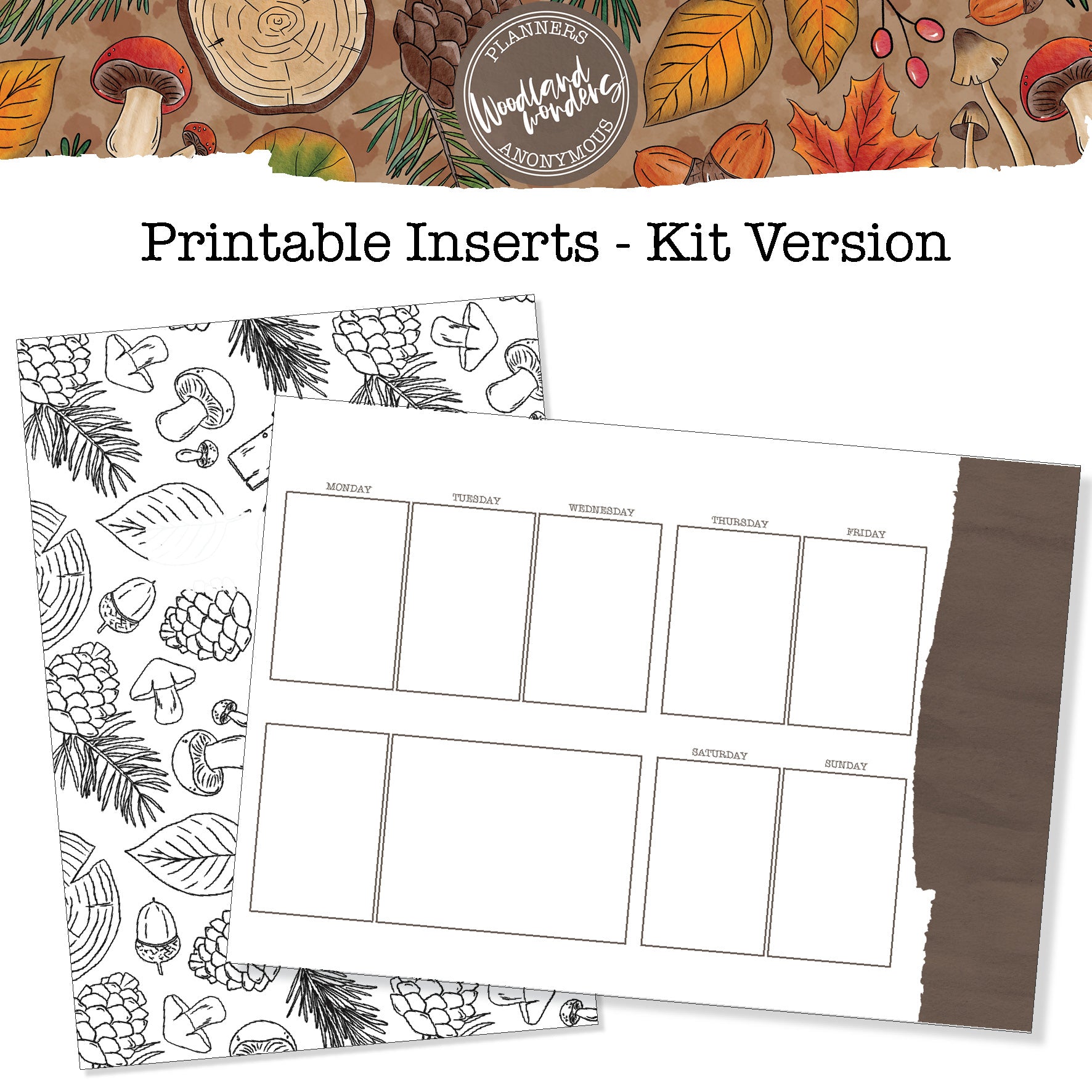Woodland Wonders - Printable Inserts - Kit