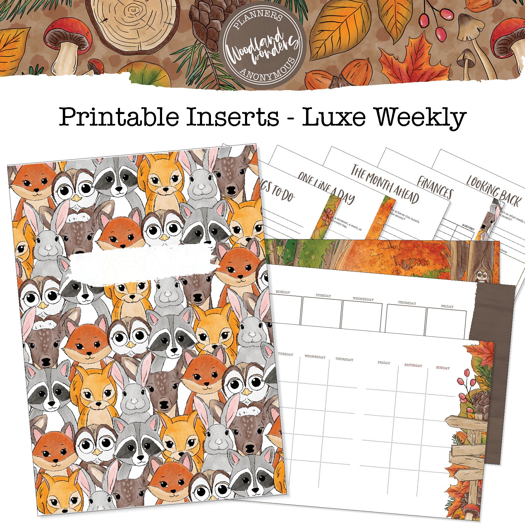Woodland Wonders - Printable Inserts - Luxe Weekly
