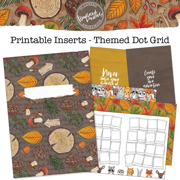 Woodland Wonders - Printable Inserts - Themed Dot Grid