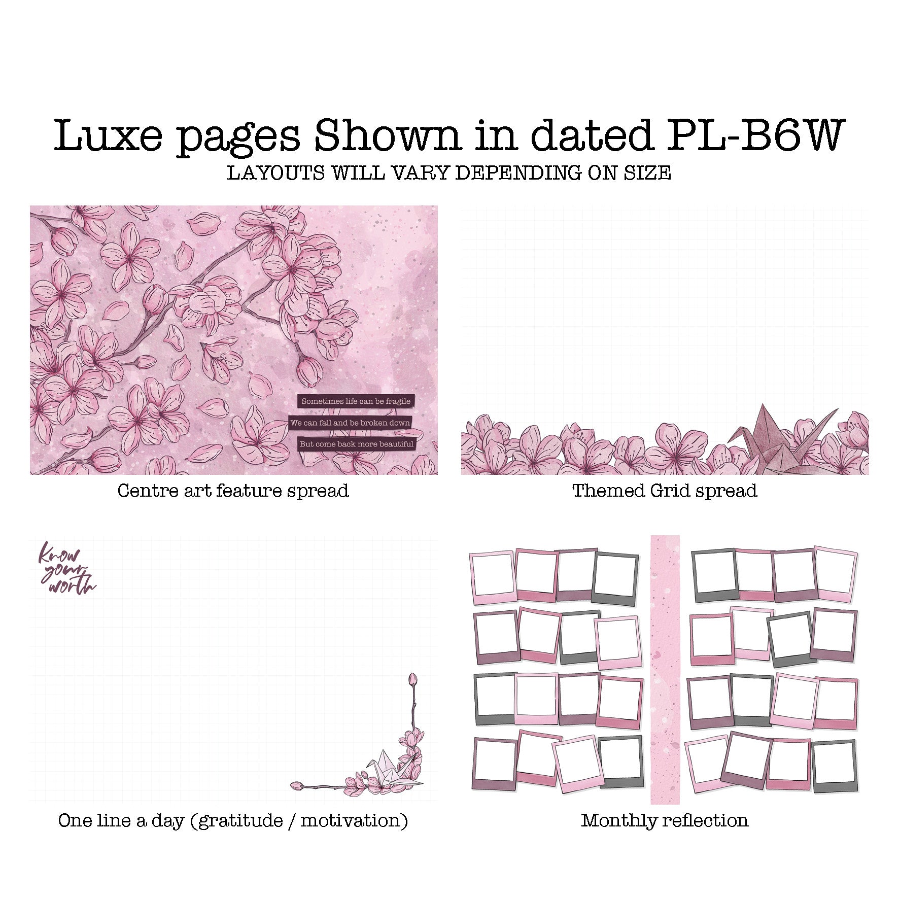Sakura Printable Luxe Weekly Inserts