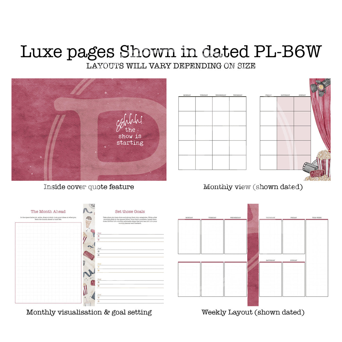 Showtime Insert Luxe Weekly Printable