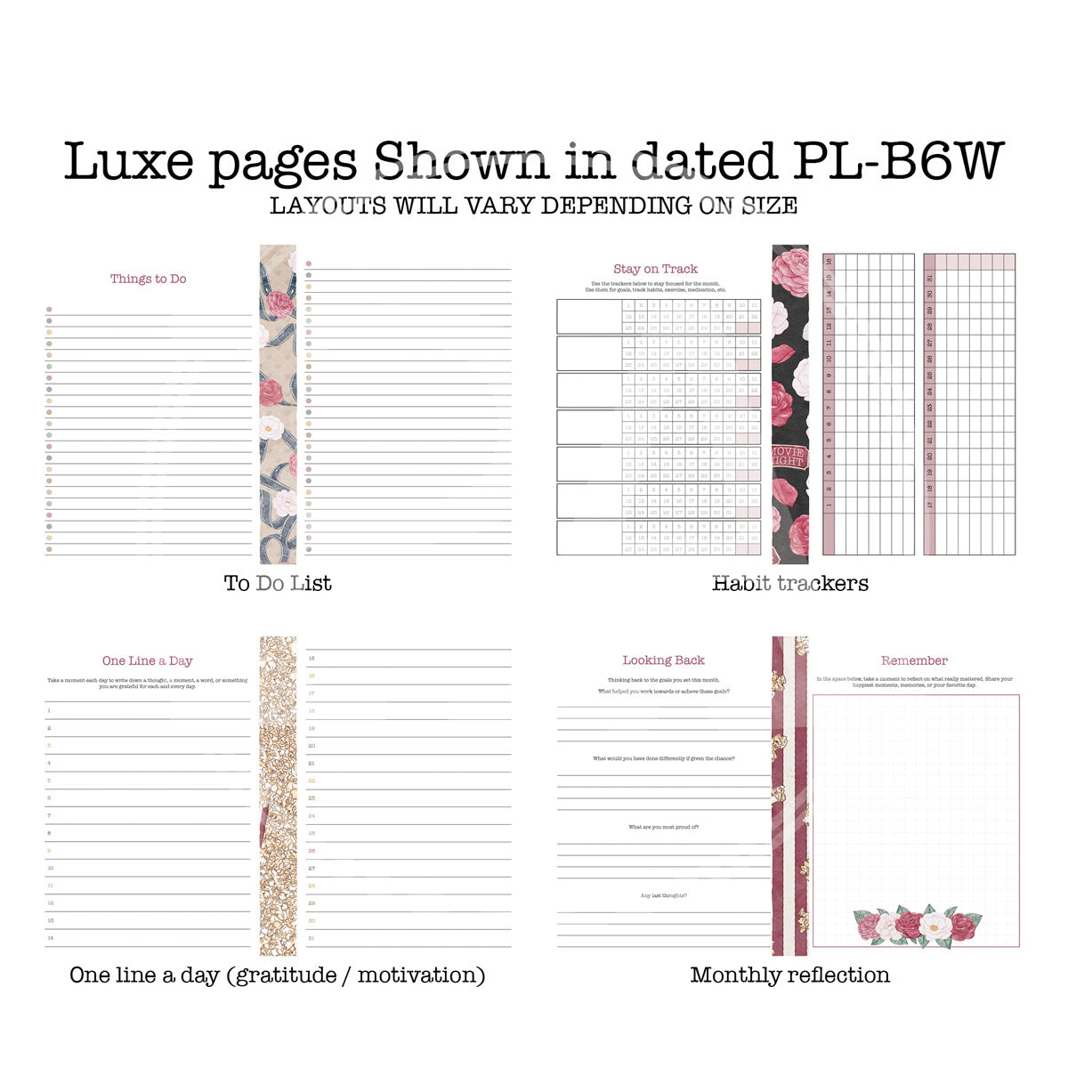 Showtime Insert Luxe Weekly Printable