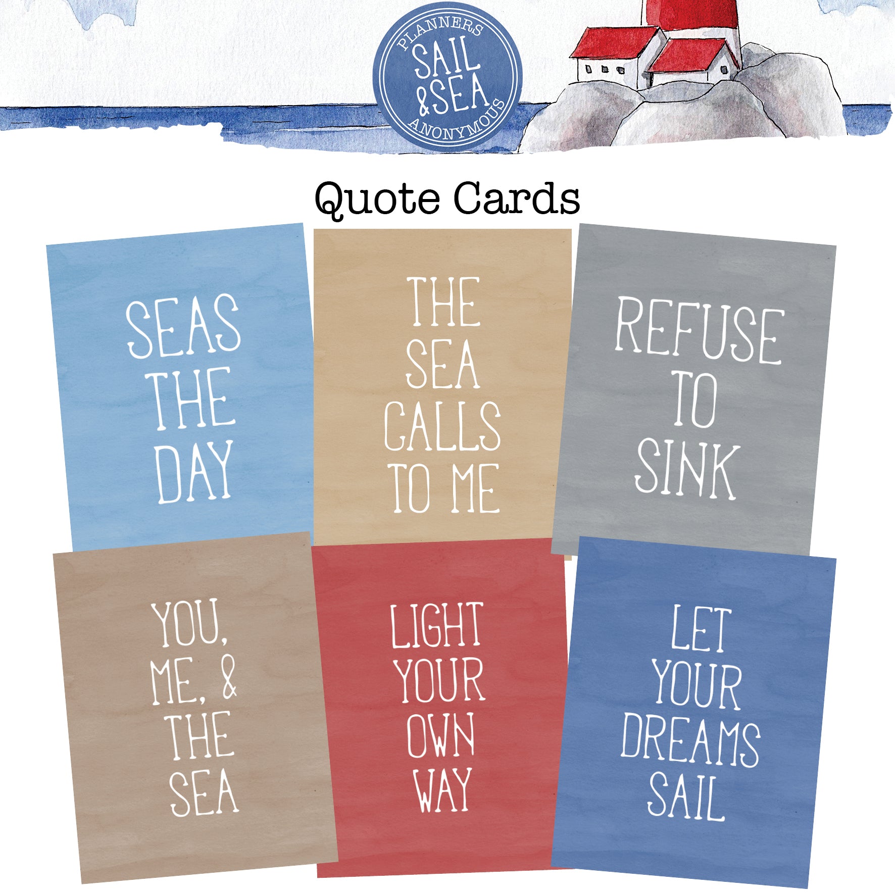 Sail and Sea  Quote Cards