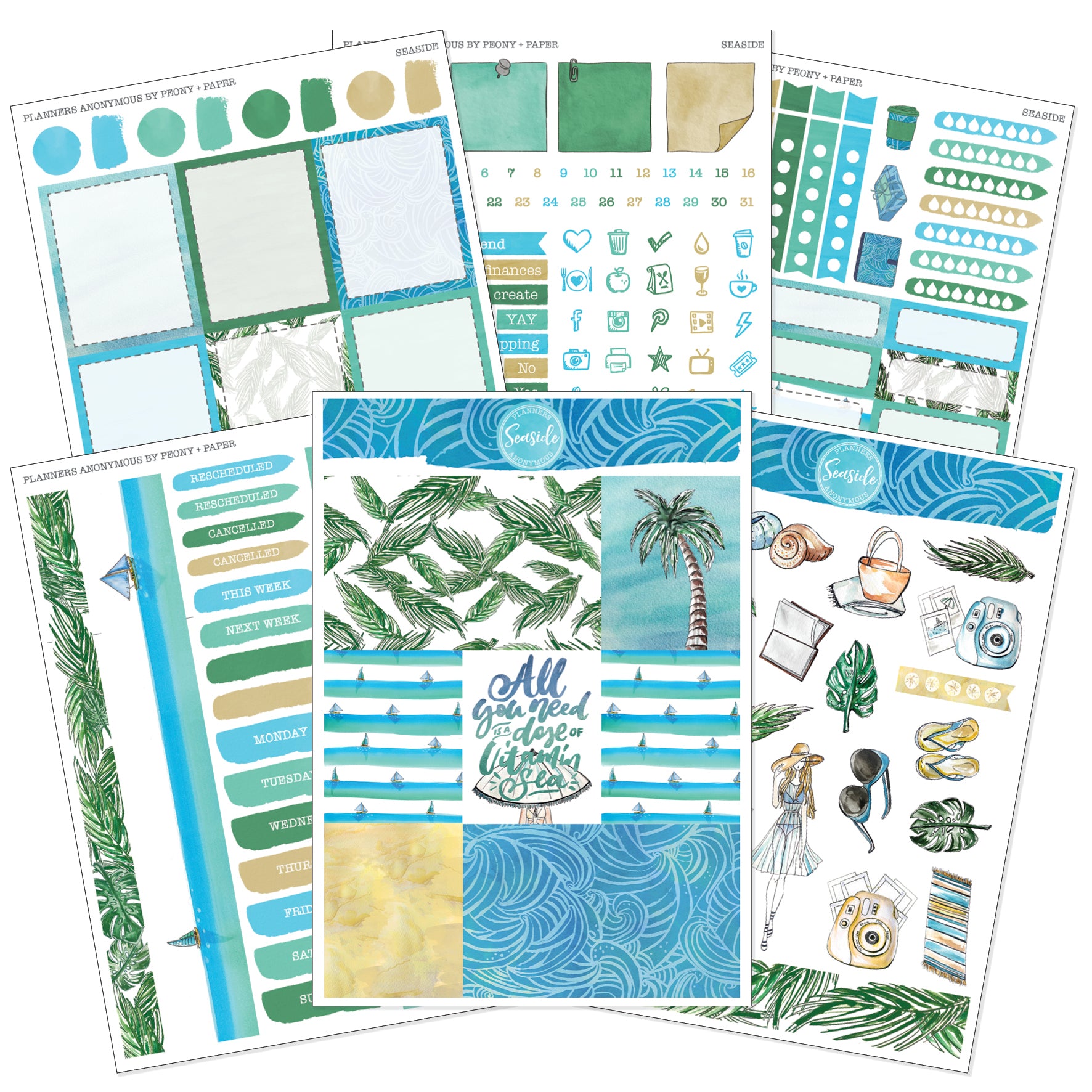 Seaside - Weekly Sticker Kit
