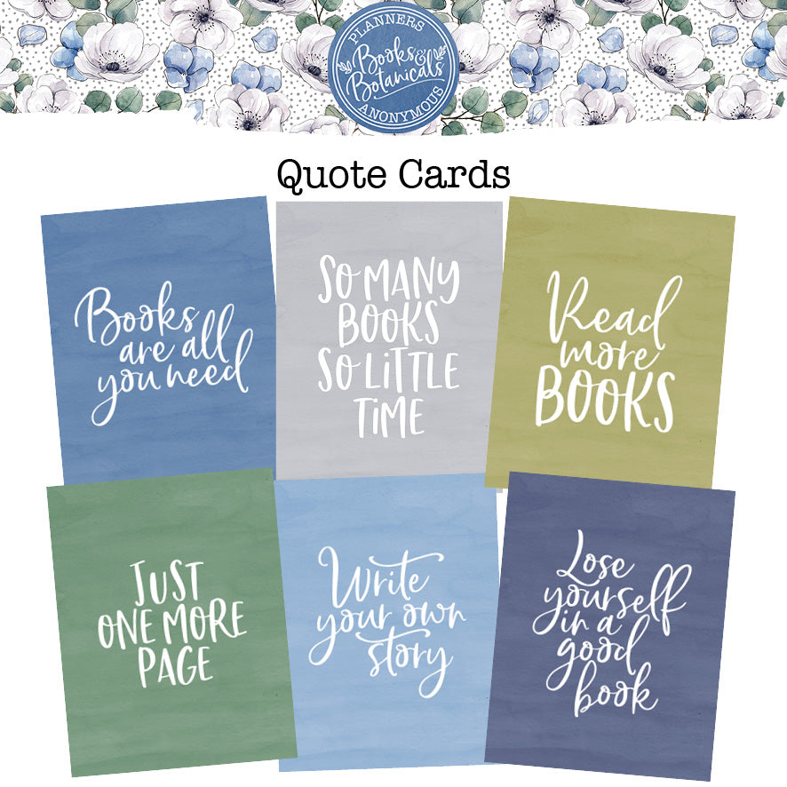 Books and Botanicals  Quote Cards