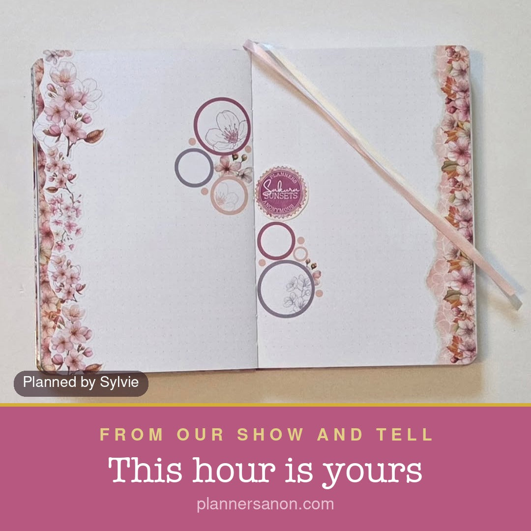 A journal with cherry-blossom borders; Planned by Sylvie